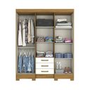 Ver imagem 2 de Guarda Roupa Casal com Espelho 6 Portas 3 Gavetas Mentor Briz Bege/Nature/Off White