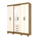 Ver imagem 4 de Guarda Roupa Casal com Espelho 6 Portas 3 Gavetas Mentor Briz Bege/Nature/Off White
