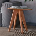 Ver imagem 2 de Mesa Lateral para Sala de Estar Orgânica Selly D03 Off White Freijó - Lyam Decor