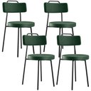 Ver imagem 1 de Kit 04 Cadeiras Decorativas Para Sala De Jantar Barcelona F01 Couríssimo Verde Musgo - Lyam Decor