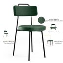 Ver imagem 4 de Kit 04 Cadeiras Decorativas Para Sala De Jantar Barcelona F01 Couríssimo Verde Musgo - Lyam Decor