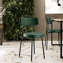 Ver imagem 2 de Kit 04 Cadeiras Decorativas Para Sala De Jantar Barcelona F01 Couríssimo Verde Musgo - Lyam Decor