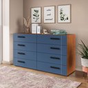 Ver imagem 1 de Cômoda com 8 Gavetas Lisboa Freijó com Azul Politorno