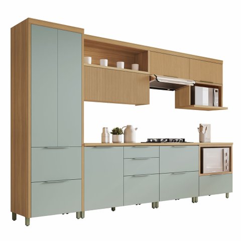 Cozinha Modulada 7 Peças Marquesa 7 Portas 7 Gavetas 350cm Mdf Nesher