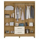 Ver imagem 5 de Guarda Roupa Casal 153cm 6 Portas Astra Freijó/off Z17 - Mpozenato