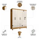 Ver imagem 3 de Guarda Roupa Casal 153cm 6 Portas Astra Freijó/off Z17 - Mpozenato