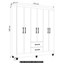 Ver imagem 4 de Guarda Roupa Casal 153cm 6 Portas Astra Freijó/off Z17 - Mpozenato