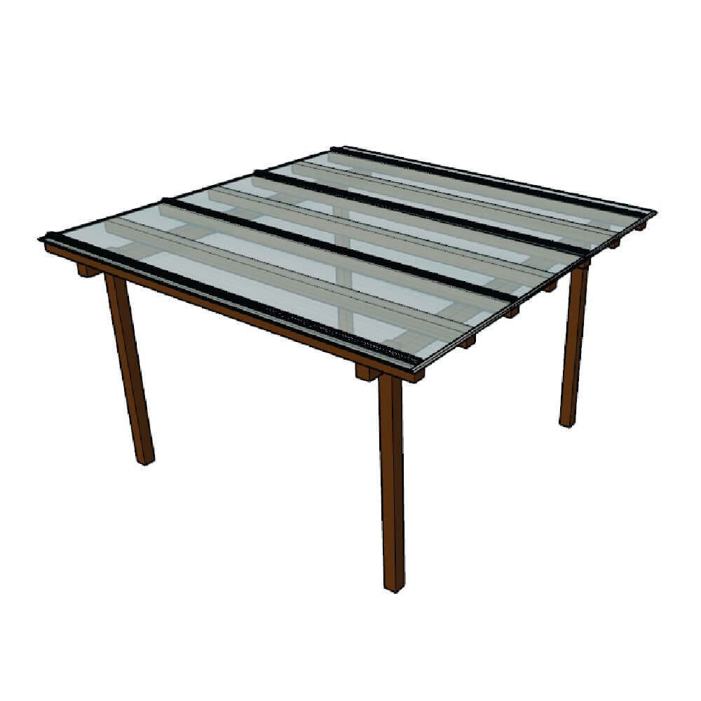 Cobertura Policarbonato Alveolar 3,00m x 2,00m - Cristal 4mm
