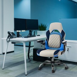 Cadeira YAMASORO Gamer e home office com ajuste de lombar, confortável e durável, braços rebatíveis - 2 Cadeira YAMASORO Gamer e home office com ajuste de lombar, confortável e durável, braços rebatíveis - 2