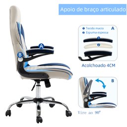 Cadeira YAMASORO Gamer e home office com ajuste de lombar, confortável e durável, braços rebatíveis - 5 Cadeira YAMASORO Gamer e home office com ajuste de lombar, confortável e durável, braços rebatíveis - 5