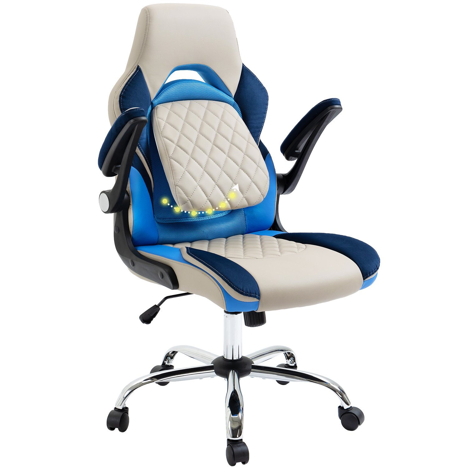 Cadeira YAMASORO Gamer e home office com ajuste de lombar, confortável e durável, braços rebatíveis