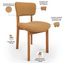Ver imagem 4 de Kit 04 Cadeiras para Sala de Jantar Cozinha Living Estofada Dara L02 Bouclê Mostarda - Lyam Decor