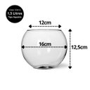 Ver mais imagens de Kit 4 Vasos Vidro Redondo Tipo Aquário 1,5 Litros Decoração e Terrários - Mistral