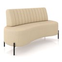 Ver imagem 1 de Sofá Chaise 2 Lugares Sala Living 135cm Pés Industrial Cayman K01 Linho Bege - Lyam Decor