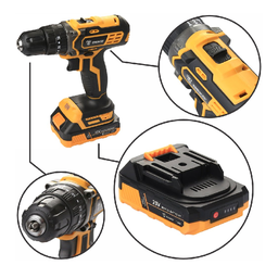 PARAFUSADEIRA FURADEIRA IMPACTO 20V 2 BATERIAS C/ MALETA ACESSORIOS DEKO - 4