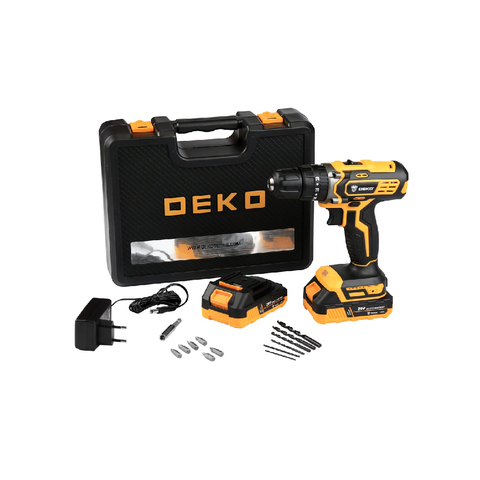 PARAFUSADEIRA FURADEIRA IMPACTO 20V 2 BATERIAS C/ MALETA ACESSORIOS DEKO