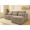 Ver imagem 3 de Sofá Baroni Tecido Linho com Chaisse Lado Direito e Conjunto de Almofadas Soltas | de Casa Décor e e