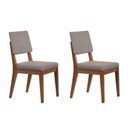 Ver imagem 1 de Conjunto com 2 Cadeiras de Madeira Maciça Estofada Ella - Natural C/ Mescla Cinza