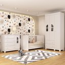 Ver imagem 1 de Quarto de Bebê Completo com Berço 3 em 1 para Colchão 130x60cm Nina Multimóveis Mp4558