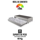 Ver imagem 6 de Bicama Box Solteiro Courino Linho Cinza 120x203x28 Cm com Colchão Auxiliar Ecoflex