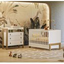 Ver imagem 4 de Jogo de Quarto Infantil Fantasia Cômoda e Berço Mini Cama Branco Acetinado - Qmovi