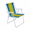 Ver imagem 1 de Cadeira de Praia Alta Alumínio Resistente 110 kg Amarelo