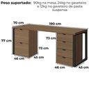 Ver imagem 4 de Conjunto Escritorio Industrial Mesa e Gaveteiros Frame Kappesberg Munique