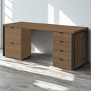Ver imagem 2 de Conjunto Escritorio Industrial Mesa e Gaveteiros Frame Kappesberg Munique
