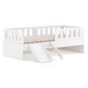 Ver imagem 2 de Cama Solteiro Mdf Bp com Escadinha/escorrega 03 Grades e Cabeceira Megamobilia