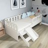 Cama Solteiro Mdf Bp com Escadinha/escorrega 03 Grades e Cabeceira Megamobilia - 1