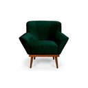 Ver imagem 5 de Cadeira Poltrona Yasmin Veludo Decorativa Império Estofados Verde