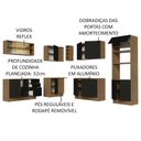 Ver imagem 4 de Cozinha Completa de Canto Madesa Agata 459001 com Armário e Balcão (Sem Tampo e Pia) Rustic/Preto Co
