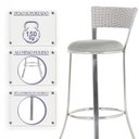 Ver imagem 4 de Banqueta Bistro para Bar, Cozinha, Balcão em Alumínio e Fibra Tc Zanutto 5 Unidades Marmore