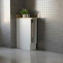 Ver imagem 2 de Balcão Nicho 20cm Branco em MDF com Porta Toalha, Tampo e Rodapé - Tecnomobili