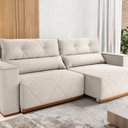 Ver imagem 1 de Sofa Retrátil e Reclinável 3 Lugares 2,10m Palace Bege Marfim