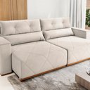 Ver imagem 4 de Sofa Retrátil e Reclinável 3 Lugares 2,10m Palace Bege Marfim