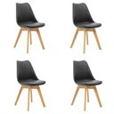 Ver imagem 1 de Kit 4 Cadeiras Polipropileno Sala de Jantar Saarinen Wood Estofada