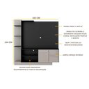 Ver imagem 3 de Estante para TV até 55" Multimóveis Denver FG2473 Preta/Lacca Fumê