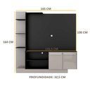 Ver imagem 5 de Estante para TV até 55" Multimóveis Denver FG2473 Preta/Lacca Fumê