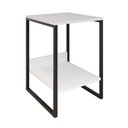 Ver imagem 2 de Mesa Cabeceira Industrial Branca Tókio Base Ferro Preto