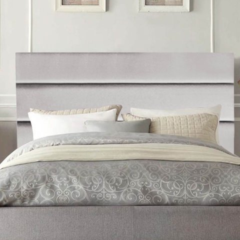 Cabeceira Estofada Cama Box Casal 140cm Argentina Suede Cinza Claro- Mabe Magazine