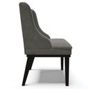 Ver imagem 2 de Kit 2 Cadeiras Decorativas Sala de Jantar Base Fixa de Madeira Firenze Suede Grafite/preto G19 -