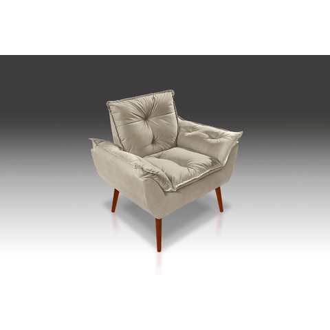 Poltrona Opala Suede Bege- Rv Decora