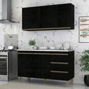 Ver imagem 2 de Armário de Cozinha Compacta Modulada 2 Peças Milão Menu Móveis Preto