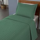 Ver imagem 3 de Kit Cobre Leito Colcha Monaco Solteiro Dupla Face 2 Peças Verde 100% Poliéster