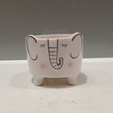 Ver imagem 4 de Cachepô Decorativo Vaso 8x9x9cm Cerâmica Branco Elefante
