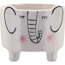 Ver imagem 1 de Cachepô Decorativo Vaso 8x9x9cm Cerâmica Branco Elefante