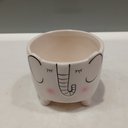 Ver imagem 3 de Cachepô Decorativo Vaso 8x9x9cm Cerâmica Branco Elefante