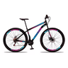 Bicicleta Aro 29 Shimano Traseiro Aço 21 Velocidades Marchas:azul e Rosa - 1