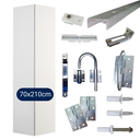 Ver imagem 2 de Porta Camarão Sarrafeada Branca 70x210cm + Kit Ferragem